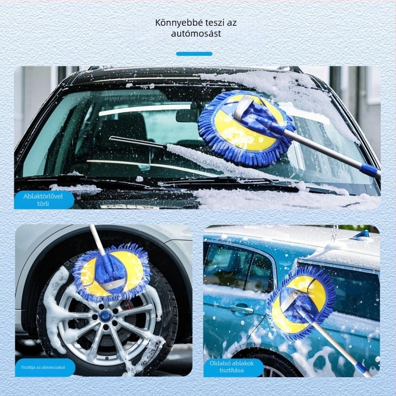 Autómosó mop puha chenille fejű kefével (Márka: Tengzhi; Anyag: chenille fej; Típus: autómosó mop; Feldolgozás: nincs)