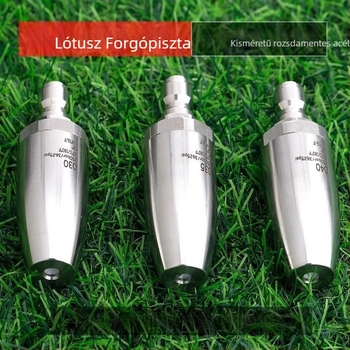 Rozsdamentes acél Lotus-duza, 360° forgó, gyorscsatlakozású magasnyomású pisztoly, tisztításhoz és rozsda eltávolításához