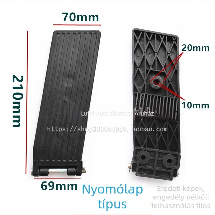 Műanyagból készült targoncák gyorsítópedál‑pad és kuplung kiegészítő – kompatibilis Heli, Hangcha, Lonking és Lifu targoncákkal.