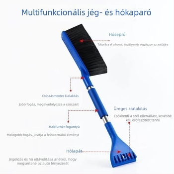 Autóhóeltávolító kefe és kaparó - Többfunkciós téli hóeltávolító eszköz (Műanyag; Cikkszám 824Z902029H440)