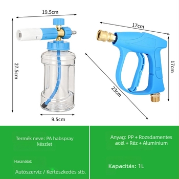 Autómosó habfúvó készlet réz csússal, 4350 psi, 0,85 kg, 1/4-inch gyorscsatlakozás