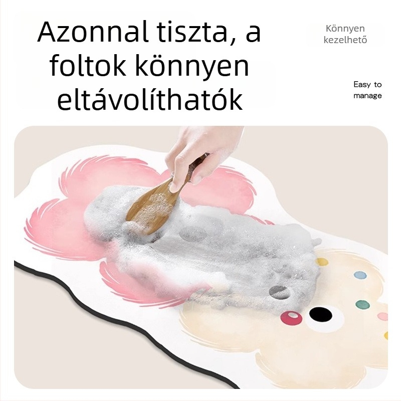 Rajzfilmszerű fürdőszobai padlómatrac diatomitiszapból, nedvszívó, csúszásmentes, gyorsan száradó, szennyeződéseknek ellenálló