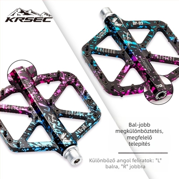 Krsec BP-03 Hegyi Kerékpár Pedáljai – alumínium ötvözetből, három csapágy, csúszásmentes, kompatibil MTB-vel, országúti és terepkerékpárokkal