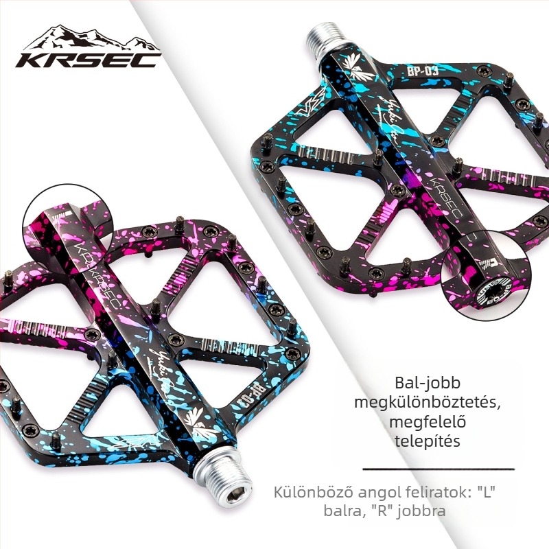 Krsec BP-03 Hegyi Kerékpár Pedáljai – alumínium ötvözetből, három csapágy, csúszásmentes, kompatibil MTB-vel, országúti és terepkerékpárokkal