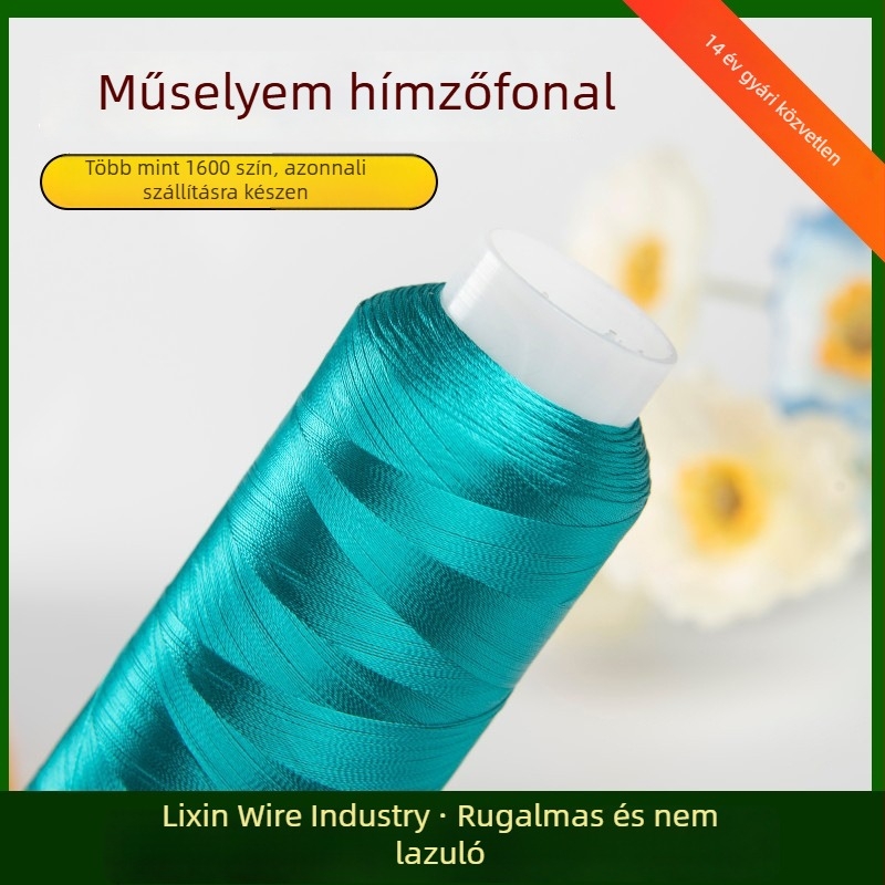 Kiváló minőségű mesterséges selyem hímzőfonal, 120D/2, 1600 szín, rayon fonal keresztszemes hímzéshez, jégselyem fonal bojtokkal, cipőkhöz és kalapokhoz