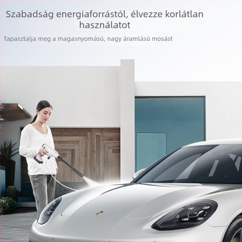 Autómosó magasnyomású vízszóró, hordozható vezeték nélküli, 21V Li-ion akkumulátor, 600W, 2.5–25 MPa, 2.6–4.0 L/min, 5 m kimeneti tömlő