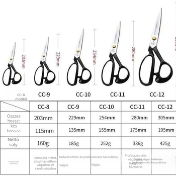 Zhang Xiaoquan CC-10 szabóolló mangánacélból — varrásra és anyagvágáshoz