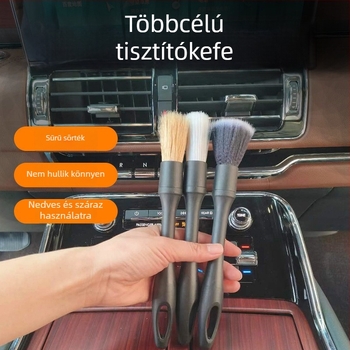 Autó részleteinek és fúgáinak tisztító ecset - műanyag nyél, mikroszálas bevonat, belső ventillációs nyílások tisztítására és por eltávolítás - Smart Driving, kód A1152