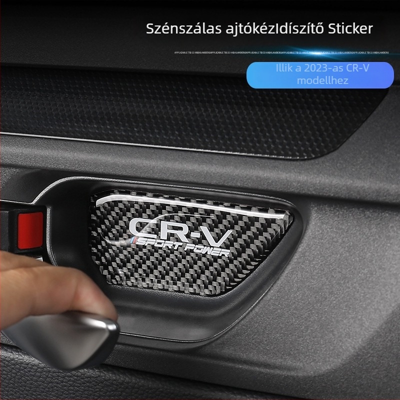 Honda 2023 CR-V belső ajtókilincs védő matrica, karbonszál + ragasztó csepp, belső dekorációs kiegészítő