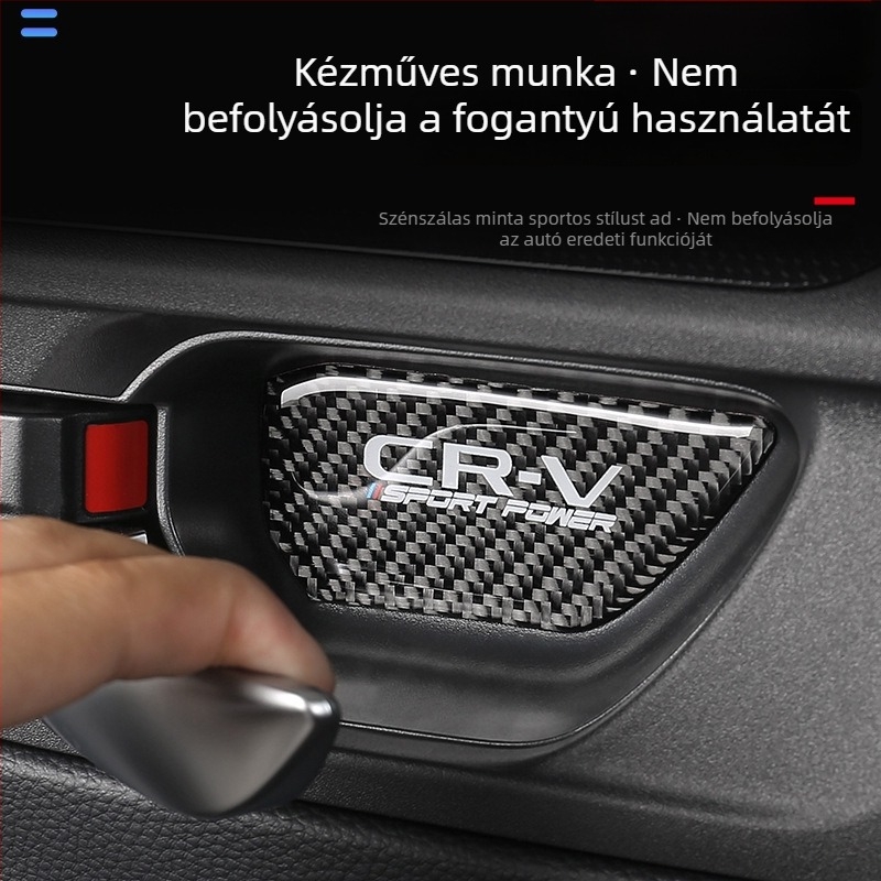 Honda 2023 CR-V belső ajtókilincs védő matrica, karbonszál + ragasztó csepp, belső dekorációs kiegészítő