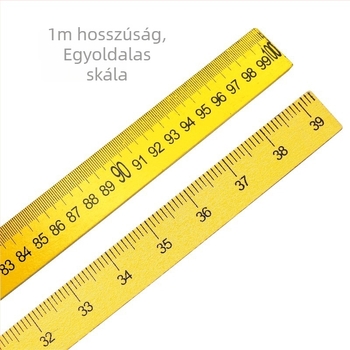Fából készült vonalzó varráshoz, 50 cm és 1 m hosszú, hüvelyk és centiméter jelölésekkel