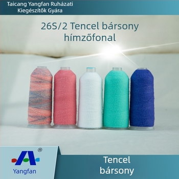 26S Tencel bársony hímzőfonal törölközőkhöz, szalagokhoz és síkhímzéshez, napfény-álló gépi hímzéshez