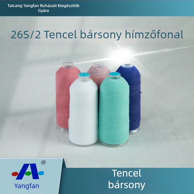 26S Tencel bársony hímzőfonal törölközőkhöz, szalagokhoz és síkhímzéshez, napfény-álló gépi hímzéshez