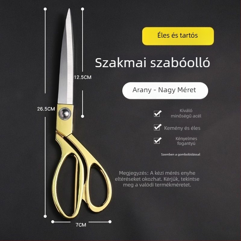Youzhixuan aranyozott szabóolló — professzionális varró- és ruhavágó olló, bőr vágására