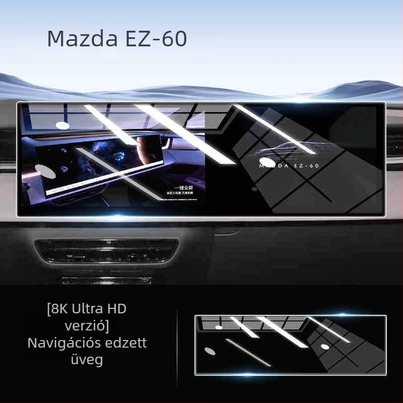 Mazda EZ60 Navigációs Kijelző — Temperált Üveg Kijelzővédő, Egyrészes Formázás, Ujjlenyomat-mentes Bevonat