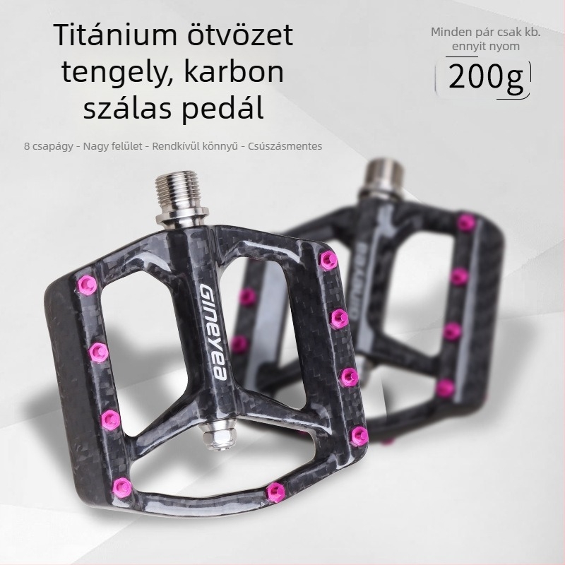 Szénszálas összeccukható kerékpárpedálok, univerzális kerékpárokhoz, titán tengely, modell C060