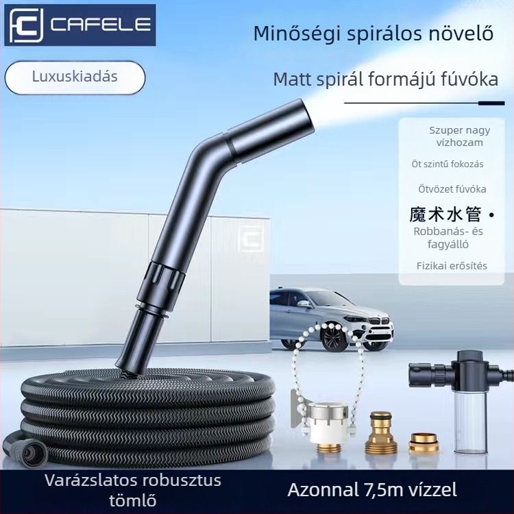 Magas nyomású autómosó vízpisztoly, alumíniumötvözet testtel, teleszkópos TPЕ tömlő, kettős használat