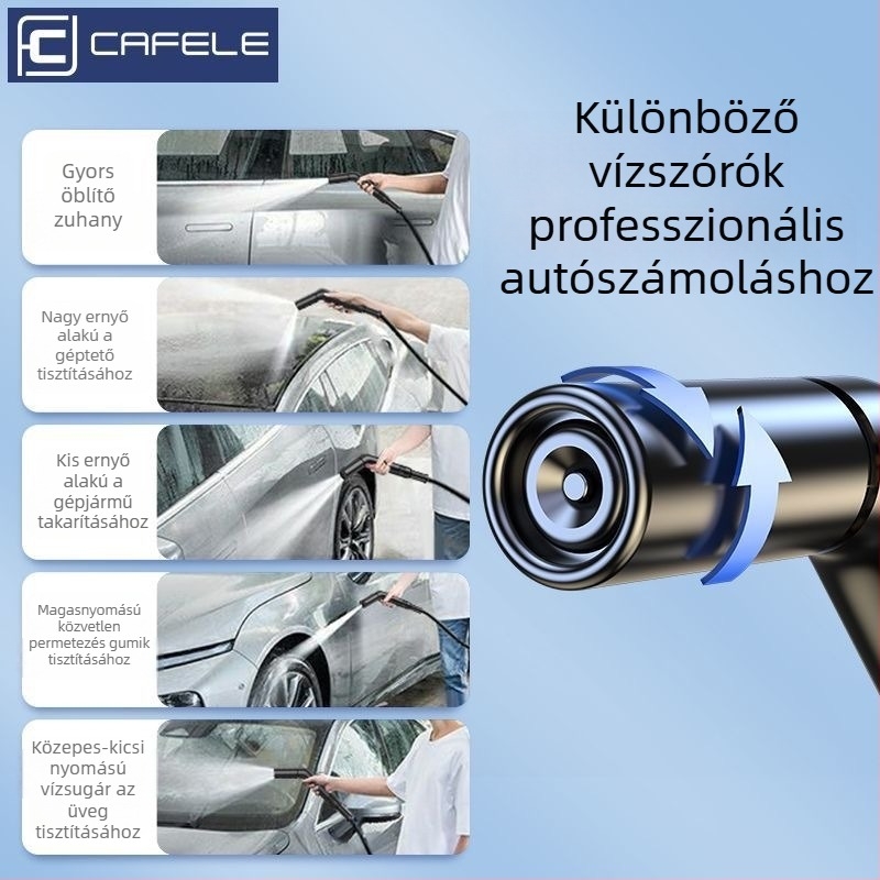 Magas nyomású autómosó vízpisztoly, alumíniumötvözet testtel, teleszkópos TPЕ tömlő, kettős használat