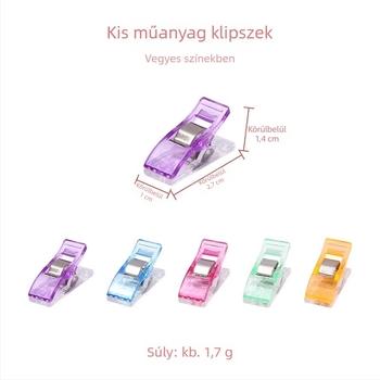 Keresztszemes pozicionáló klipsz, műanyag, összecsukható, varrás és patchwork céljára