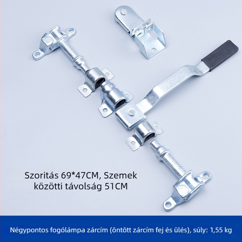 Longyun acél teherautó konténerszállító ajtózár készlet, modell Car Accessories lock, különböző teherautókhoz, hátsó ajtózár rúdcsuklóval