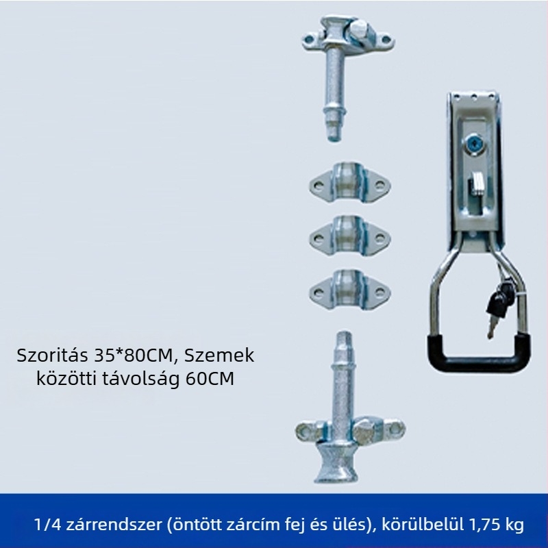 Longyun acél teherautó konténerszállító ajtózár készlet, modell Car Accessories lock, különböző teherautókhoz, hátsó ajtózár rúdcsuklóval