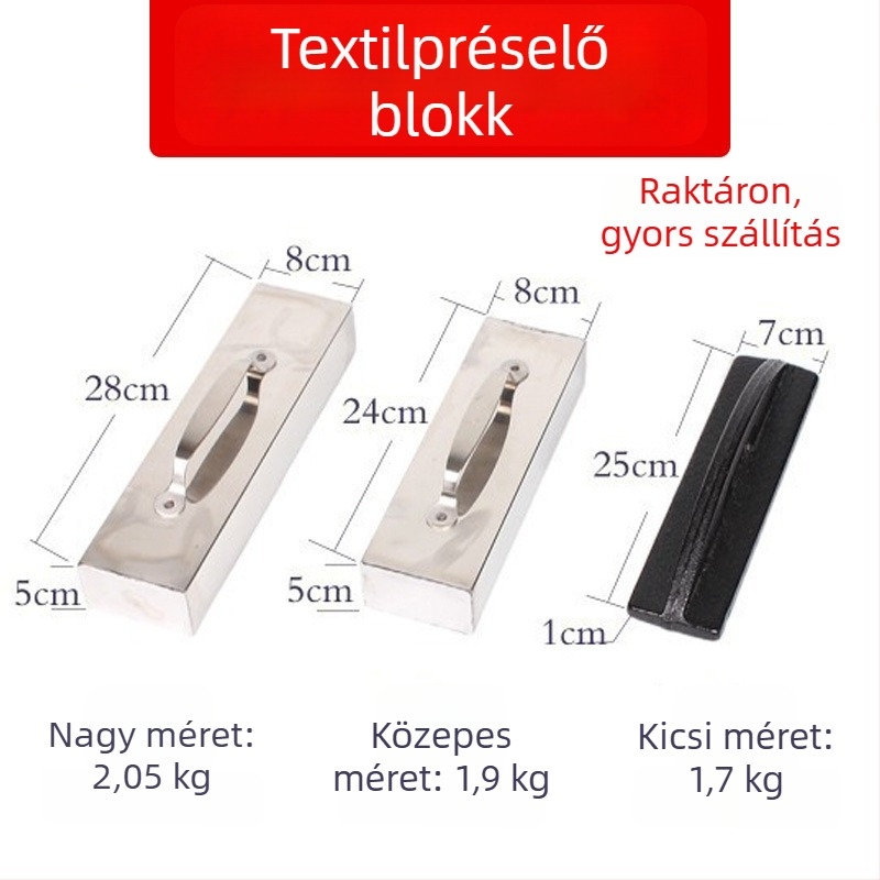 Öntöttvas ruhaprés blokk a szövetek igazításához a vágóasztalon — Varrógép-kiegészítő, egyszerű stílus, 2,2 kg