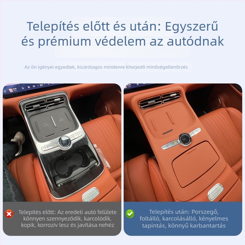 Geely Galaxy M9 belső szilikon védőpad – központi konzol, mágneses rögzítés, belső ajtópanellel kompatibilis, modell 6523