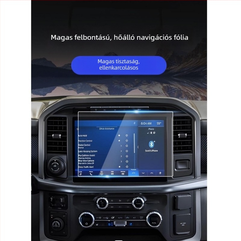 Központi konzol kijelzővédő fólia edzett üvegből Ford F-150 Raptor navigációhoz — Shadow Wave