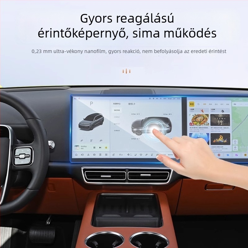 Jietu X70/X70 Plus navigációs kijelző nanofilmes védő — univerzális illeszkedés, egy darabos kialakítás, karcolásálló, ujjlenyomat-mentes, hőmérsékletálló