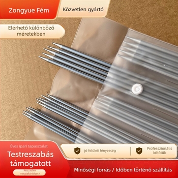 Rozsdamentes acélból készült kötőtűkészlet, egyenes kötőtűk kézi kötéshez, testreszabható opciókkal
