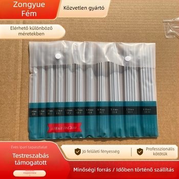 Rozsdamentes acélból készült kötőtűkészlet, egyenes kötőtűk kézi kötéshez, testreszabható opciókkal