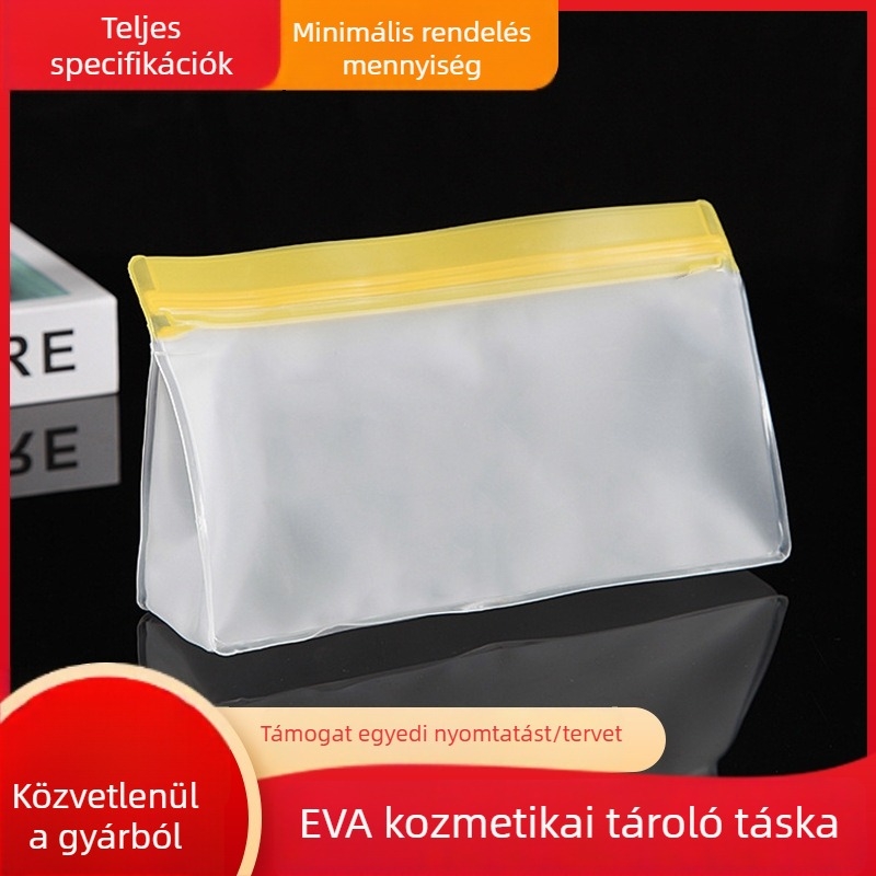 EVA kozmetikai táska nyomtatott logóval, 1:1 tiszta/újrahasznosított anyag arány, műanyag, kompozit folyamat