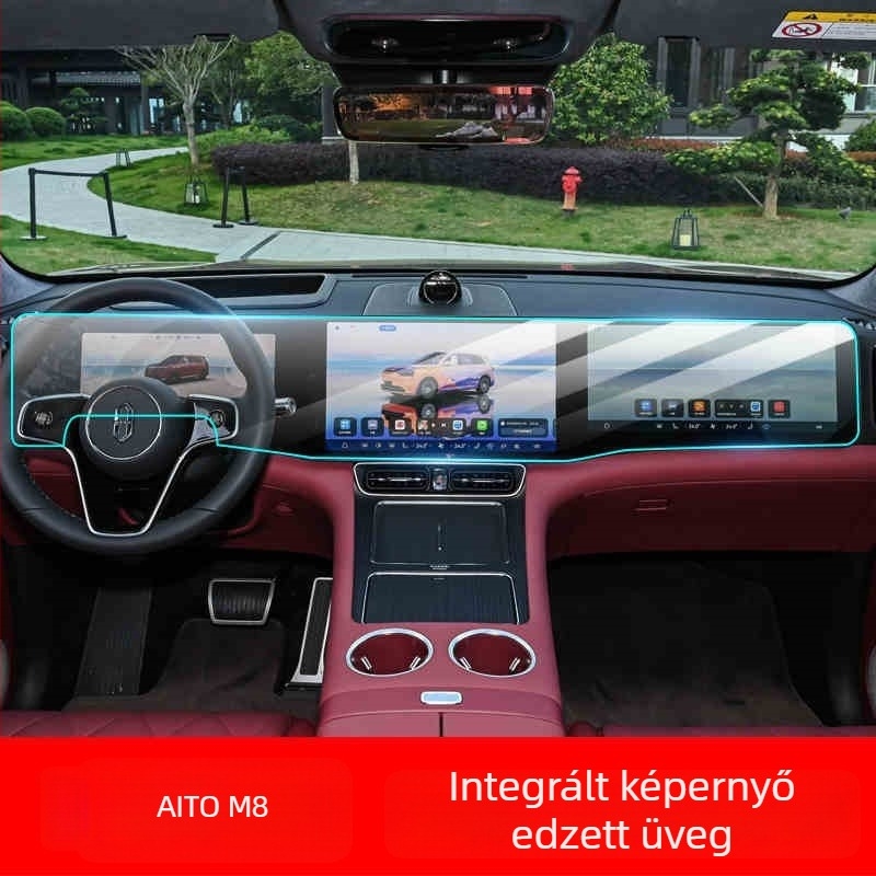 Wenjie M8 navigációs kijelzőhöz készült edzett üveg kijelzővédő, egy darabból készült, karcolás- és ujjlenyomat-mentes