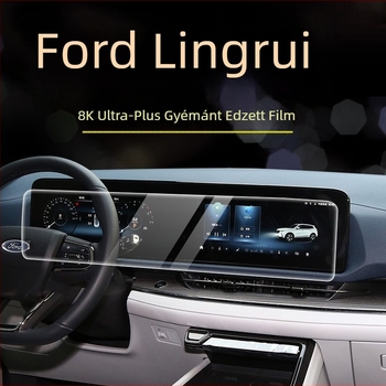 Ford Lingrui központi navigációs kijelzőjéhez készült edzett üveg képernyővédő; egyszemélyes formázású kialakítás; ujjlenyomat-mentes bevonat