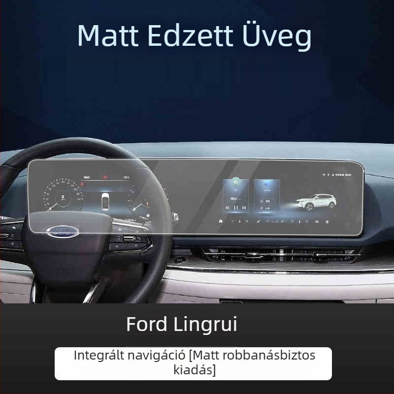 Ford Lingrui központi navigációs kijelzőjéhez készült edzett üveg képernyővédő; egyszemélyes formázású kialakítás; ujjlenyomat-mentes bevonat