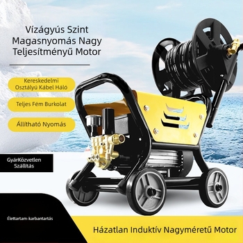 Háztartási magasnyomású tisztító, 2200 W, 220 V, max nyomás 130 bar, áramlás 9 L/min, tömeg 14 kg