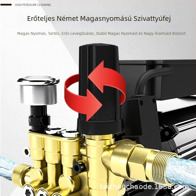 Háztartási magasnyomású tisztító, 2200 W, 220 V, max nyomás 130 bar, áramlás 9 L/min, tömeg 14 kg