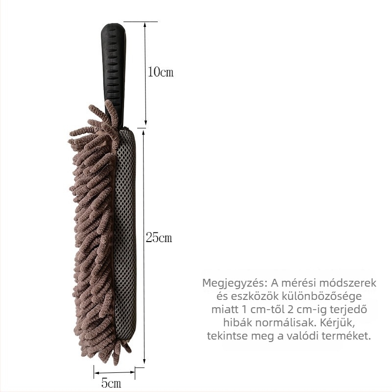 Chenille szálas autóápolási kefefej, puha és könnyen tisztítható • poliészter nyél PP+TPR bevonattal • tömeg 130 g • testreszabható márka