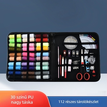 Tűvezető doboz – 112 darab, multifunkcionális varrókészlet PU tokban