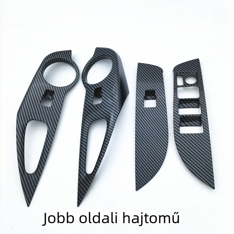 ABS belső díszpanel Toyota Corolla Crosshoz – üvegemelő panel, gombkeret, belső matrica; csomagolási méret 40×12×6.5 cm; súly 330 g; testreszabható feldolgozás