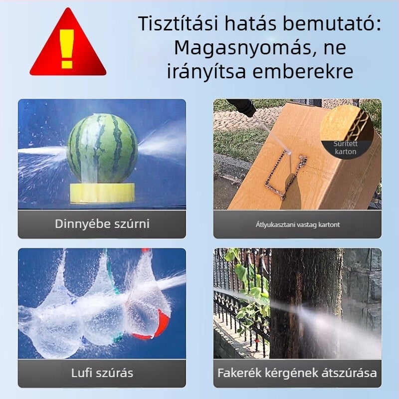 Ház körüli vezeték nélküli autómosó rendszer, nagynyomású pisztollyal, Li-ion akkumulátorral, névleges nyomás 2,5–25 MPa