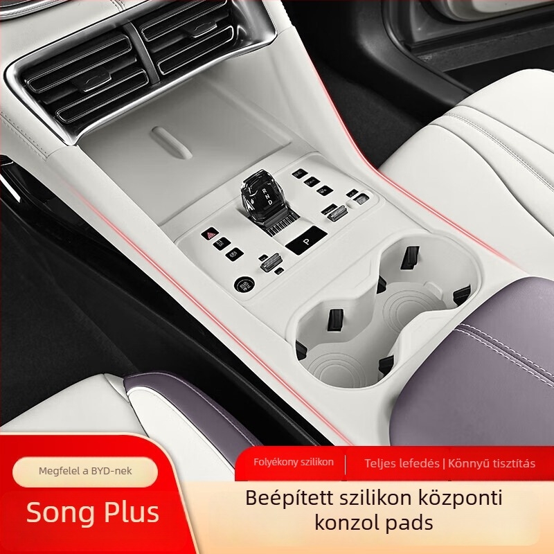 BYD Song Plus központi konzolhoz szilikon alátét, belső pohártartó panel és váltókar védő fólia