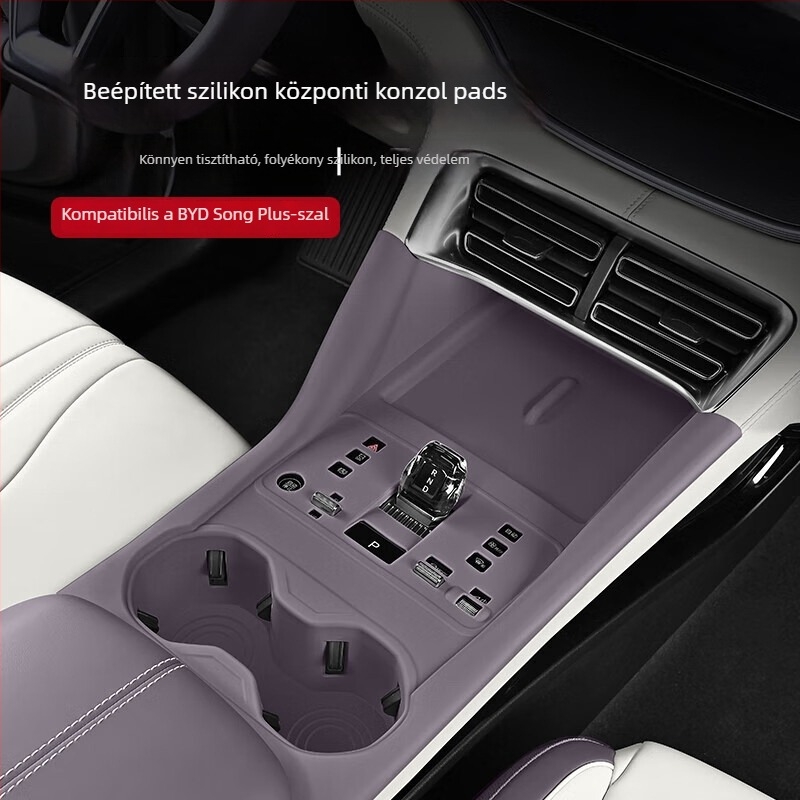 BYD Song Plus központi konzolhoz szilikon alátét, belső pohártartó panel és váltókar védő fólia