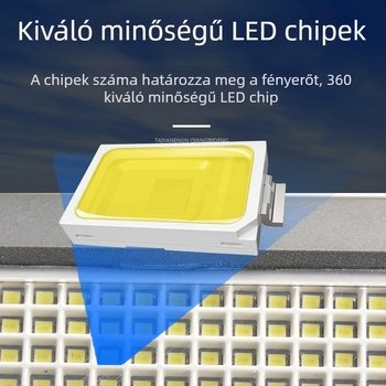 Napelemes LED lámpa, 360 LED-es, kettős mozgásérzékelővel, kültéri falikar kerthez