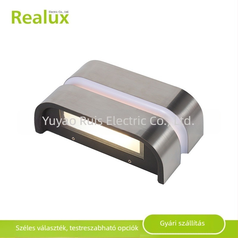 Kültéri falikar alumínium- és üveg házzal; IP65 védelem; 110–240V bemenet; 40×2835 LED-diódák; fényáram 3000/4000/6000K