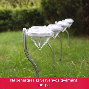 Napelemes lámpák, gyémánt kertdísz, gyepvilágítás, színes gradiens éjszakai fények, kert–villa világítás, kültéri használatra