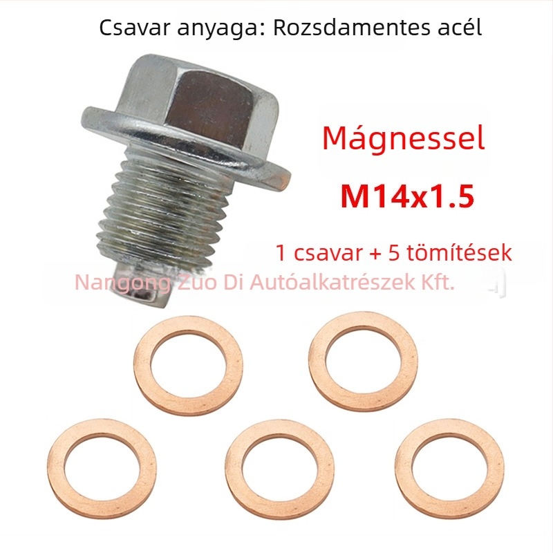 Mágneses olajleeresztő csavar Toyota, Honda, Ford, Hyundai, Mazda és Nissan modellekhez – 45# acél