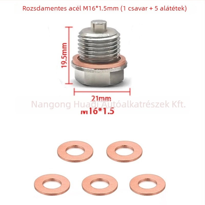 Mágneses olajleeresztő csavar Toyota, Honda, Ford, Hyundai, Mazda és Nissan modellekhez – 45# acél