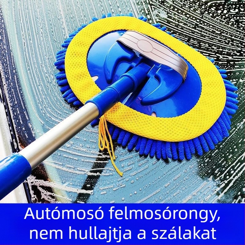 Teleszkópos autómosó kefével gyengéd sörtékkel, nem karcolja a felületet, multifunkcionális tisztító eszköz.