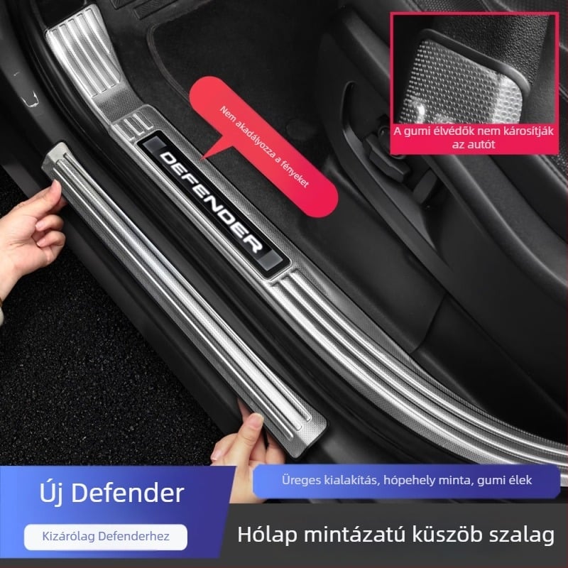 O'dell Rozsdamentes acél ajtóküszöb és pedálok Land Rover Defender 2020–2026, testreszabható